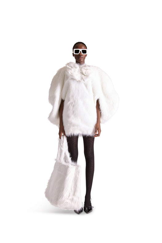 Tailored Faux fur short cape Dress