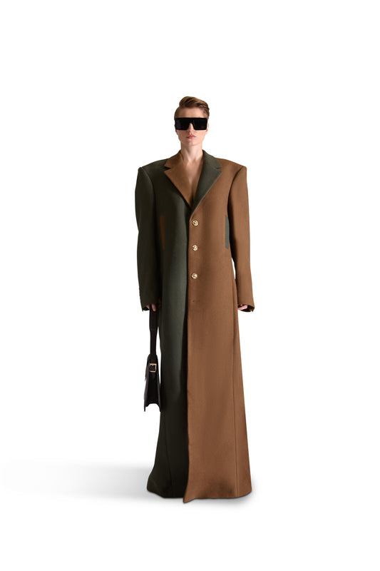 Notch Lapel Single Breasted Wool Longcoat