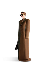 Notch Lapel Single Breasted Wool Longcoat
