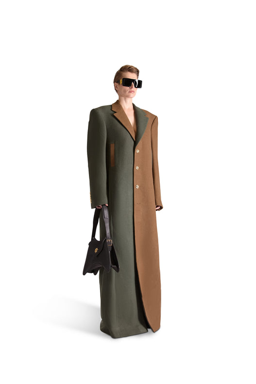 Notch Lapel Single Breasted Wool Longcoat