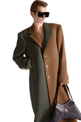 Notch Lapel Single Breasted Wool Longcoat