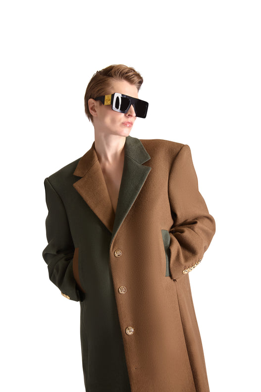 Notch Lapel Single Breasted Wool Longcoat