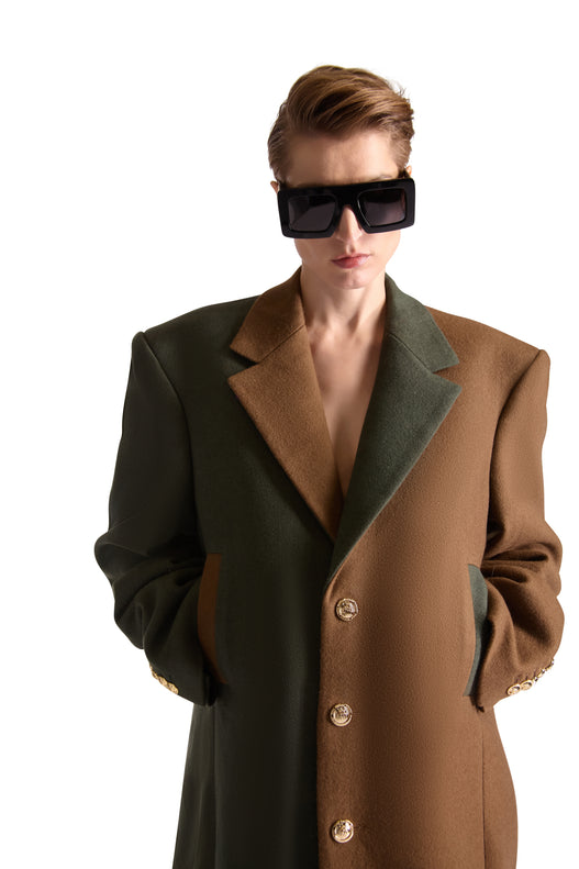 Notch Lapel Single Breasted Wool Longcoat