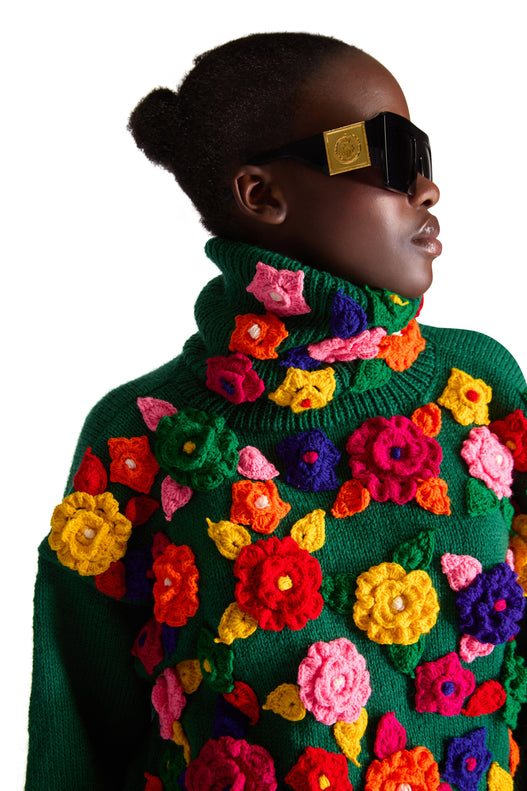 Hand Knit Turtle Neck Wool Jumper