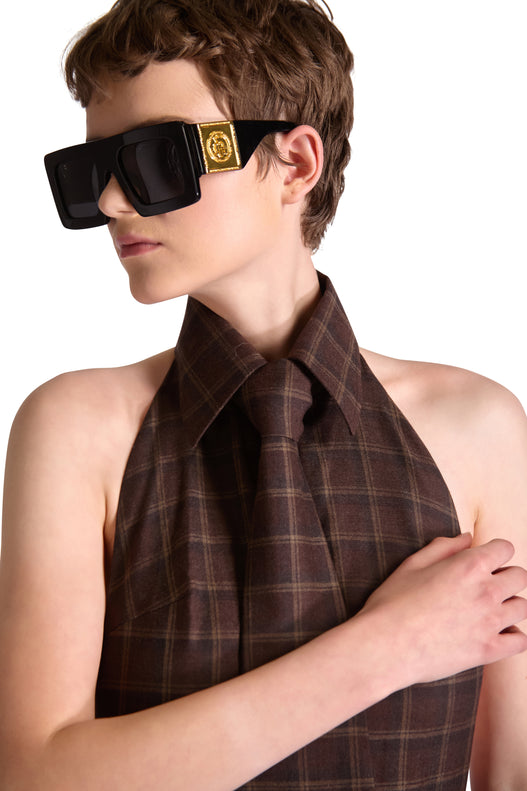 Tailored Wool Check Tie
