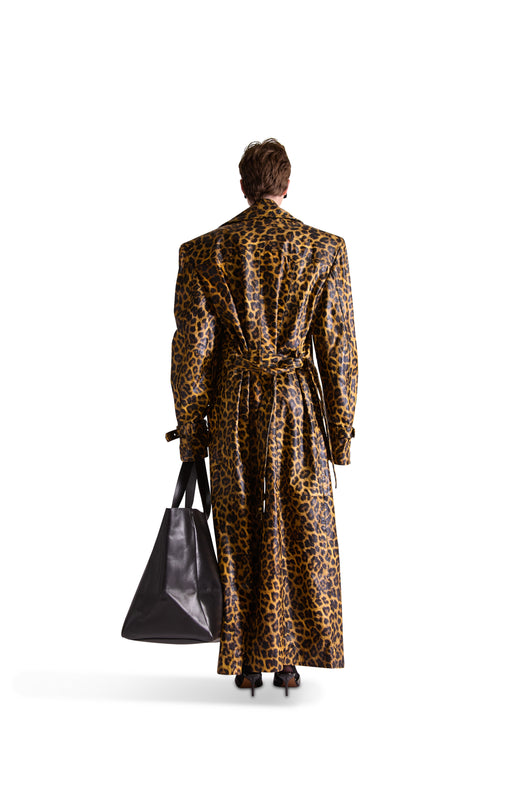 Tailored Animal Print Leather Tie
