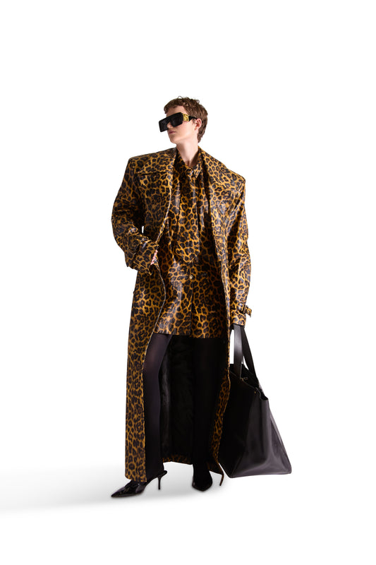 Tailored Animal Print Leather Shirt