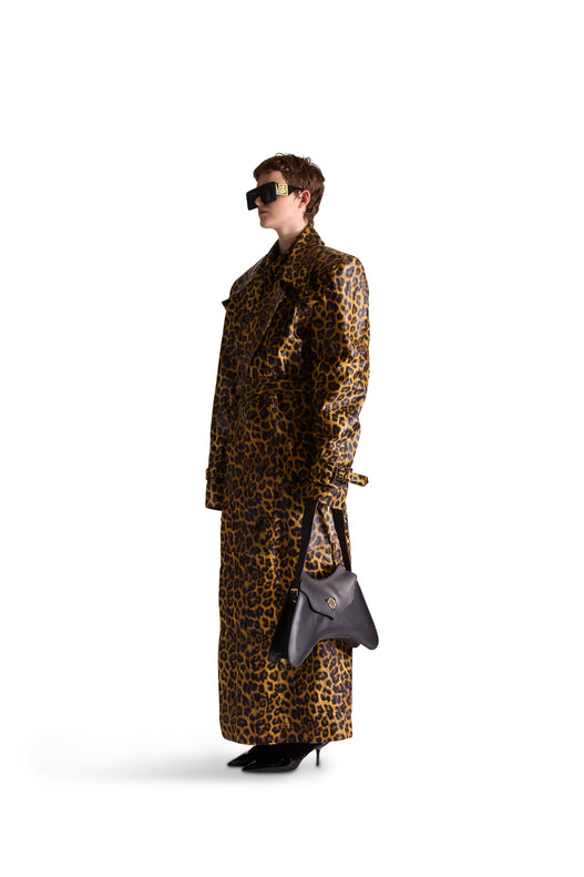 Tailored Animal Print Leather Shirt