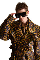 Tailored Animal Print Leather Shirt