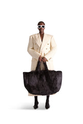 Peak Lapel Double Breasted Wool Overcoat