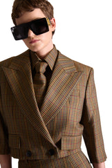 Tailored Wool Long Check Skirt