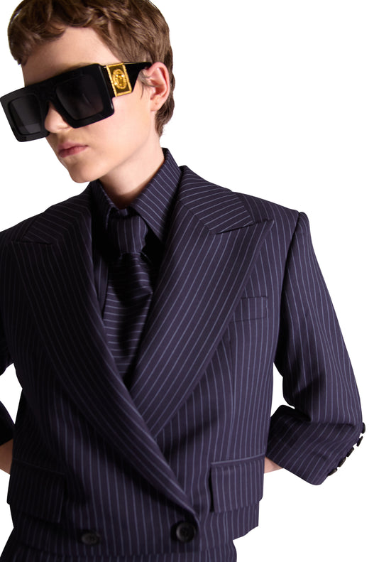 Tailored Cropped Wool Shirt