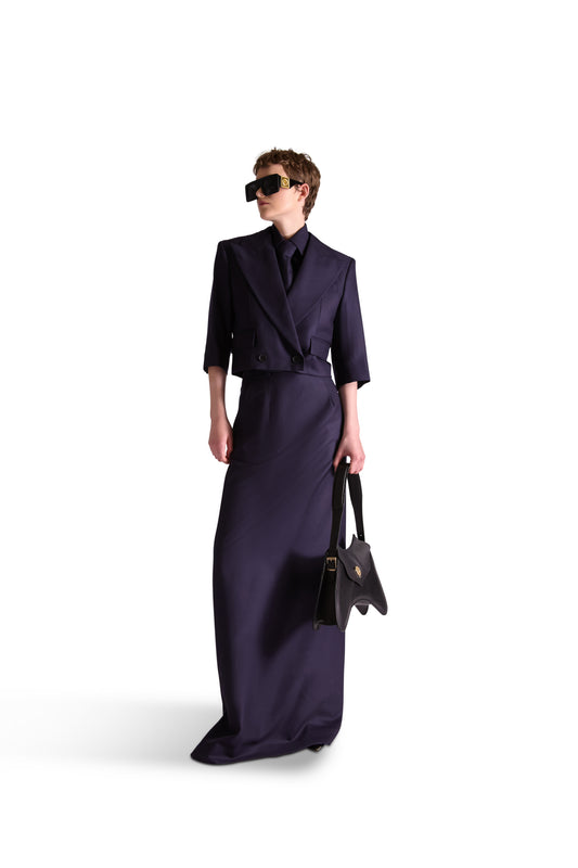 Tailored Wool Long Skirt