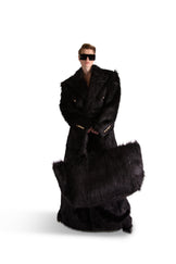 Peak Lapel Double Breasted Fur Coat