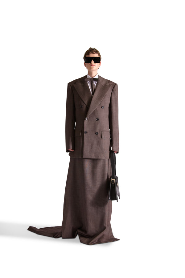 Tailored Peak Lapel Double Breasted Wool Blazer