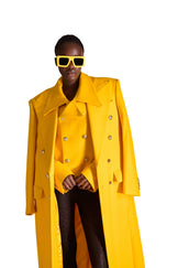 Peak Lapel Single Breasted Wool Overcoat
