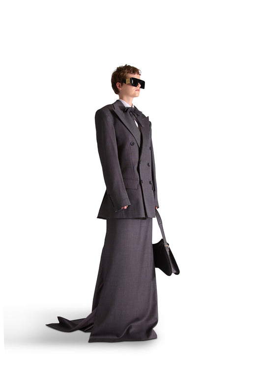 Tailored Wool Tail Skirt