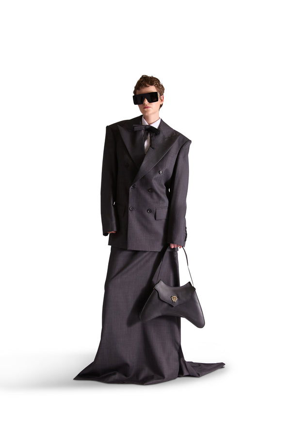 Peak Lapel Double Breasted Wool Blazer
