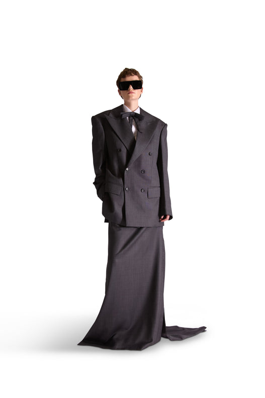 Tailored Wool Tail Skirt