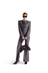 Tailored Notch Lapel Pinstripe Jumpsuit