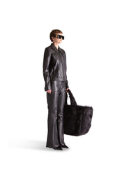 Tailored Leather Flared Trousers