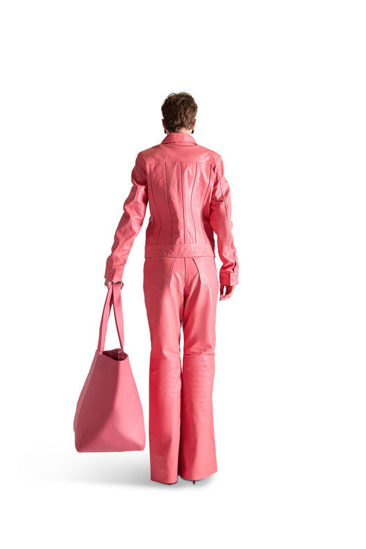 Tailored Leather Flared Trousers