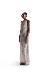 Hand Embroidered Tassel Sheer Dress