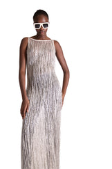 Hand Embroidered Tassel Sheer Dress