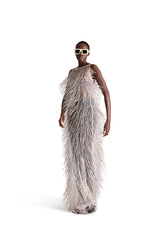 Hand Embroidered Tassel Sheer Dress