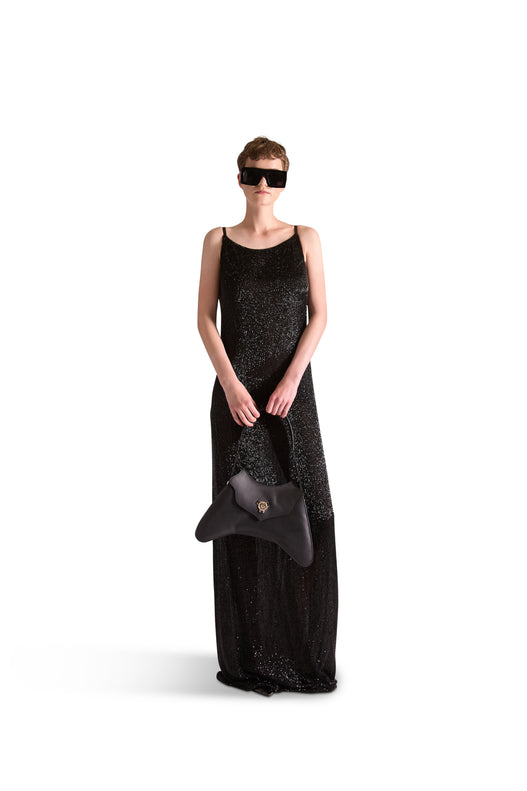 Hand Embroidered Katdana Beaded Evening Dress