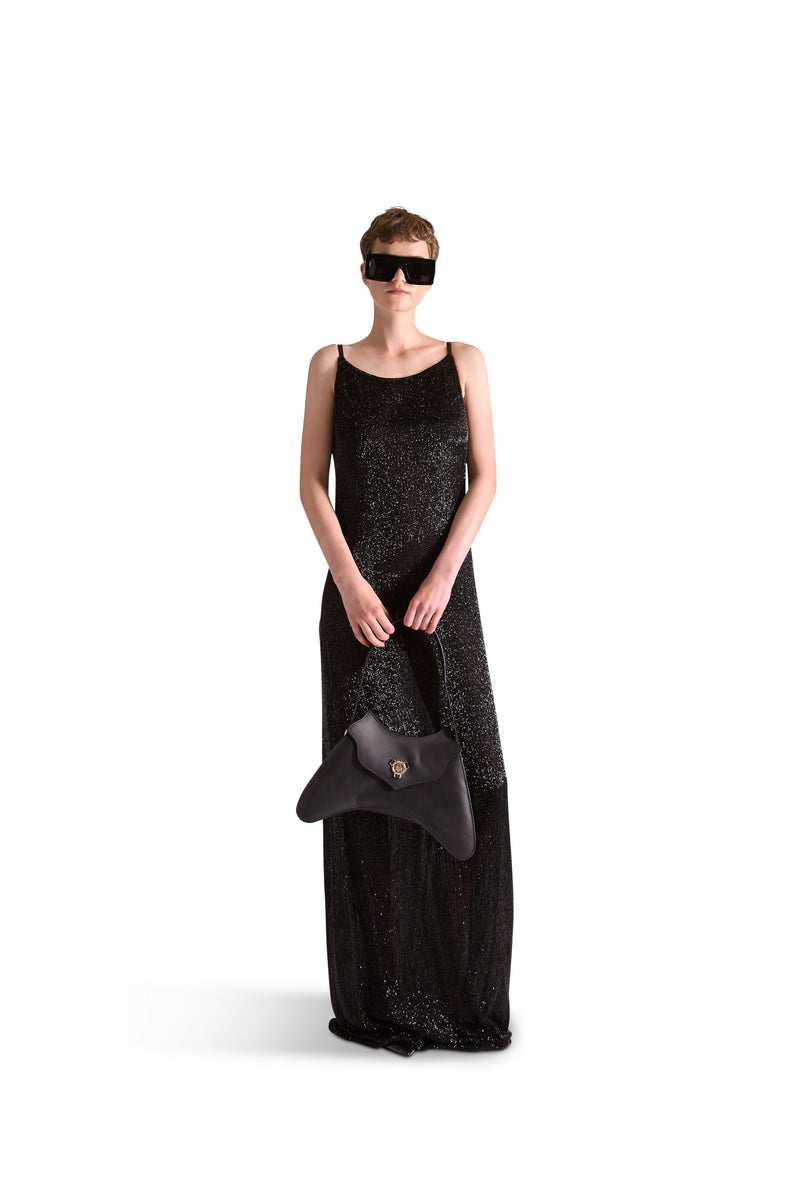 Hand Embroidered Katdana Beaded Evening Dress