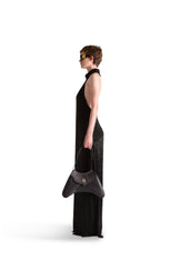 Hand Embroidered Beaded Backless Evening Dress
