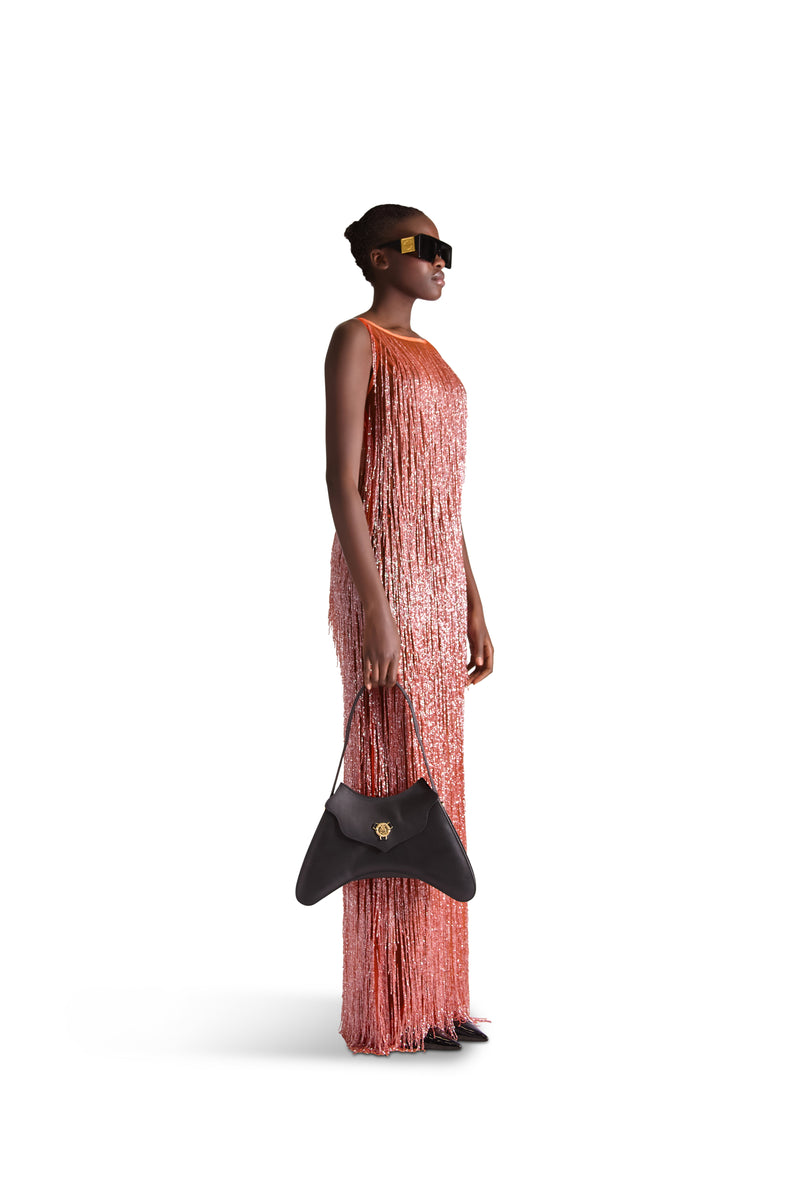 Hand Embroidered Tassel Sheer Dress