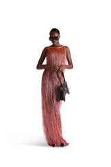 Hand Embroidered Tassel Sheer Dress