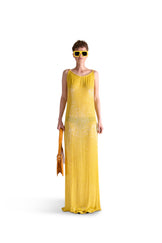 Hand Embroidered Katdana Beaded Evening Dress