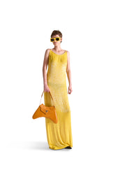 Hand Embroidered Katdana Beaded Evening Dress