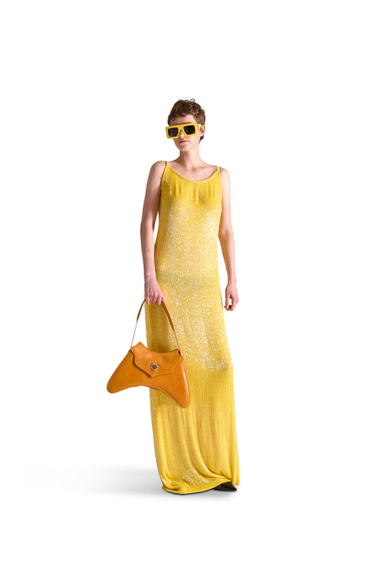 Hand Embroidered Katdana Beaded Evening Dress