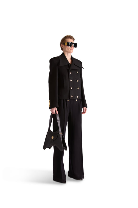 Shirt Collar Double Breasted Wool Jacket