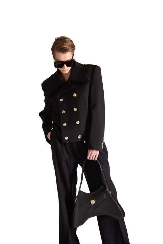 Shirt Collar Double Breasted Wool Jacket