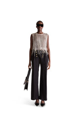 Hand Embroidered Beaded Tassel Top