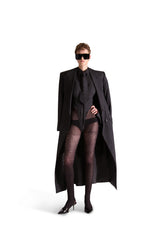 Tailored Wool Pinstripe Shirt Bodysuit