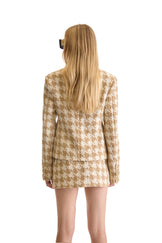 Tailored Houndstooth Short Skirt