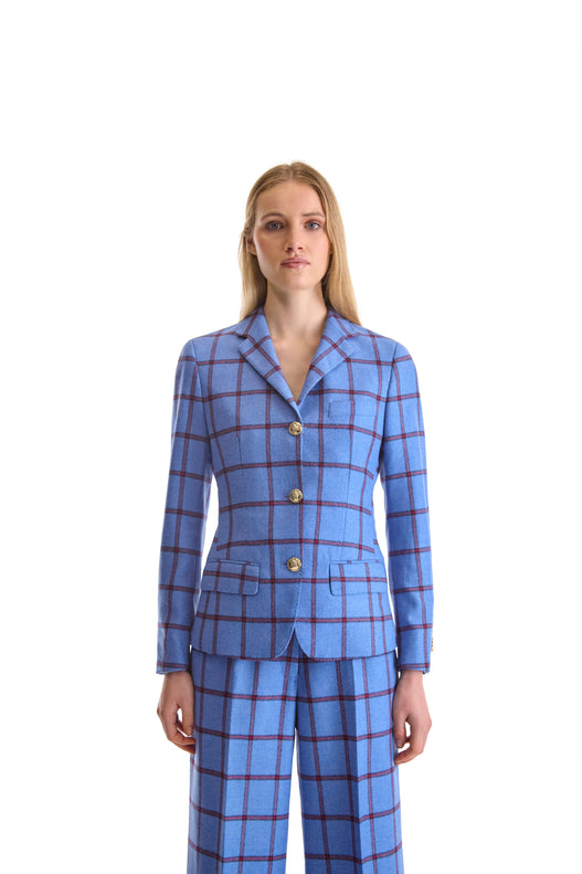 Notch Lapel Single Breasted Cashmere Blazer