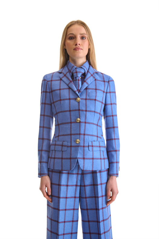 Notch Lapel Single Breasted Cashmere Blazer