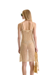 Hand Embroidered Pearl Short Dress