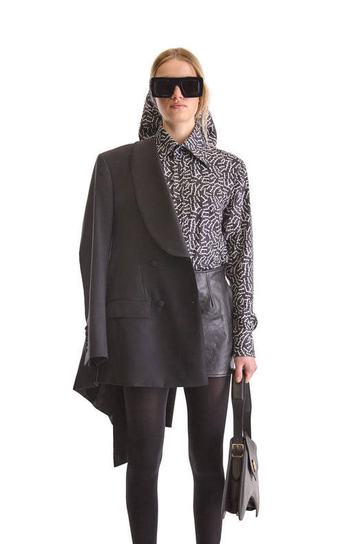 Shawl Lapel Double Breasted Wool Blazer
