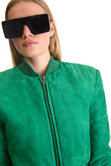 Suede Short Bomber Jacket