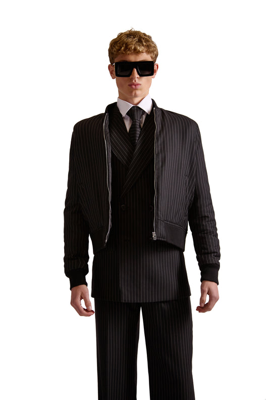 Tailored Pinstripe Wool Tie