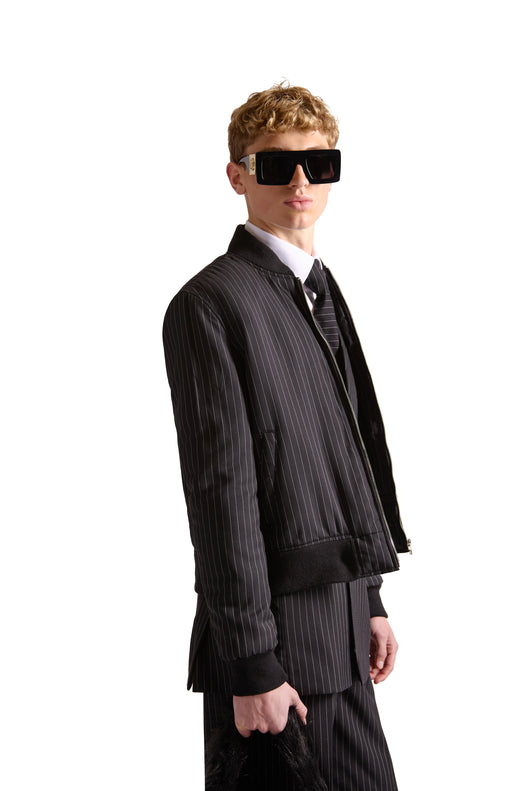 Tailored Pinstripe Wool Tie
