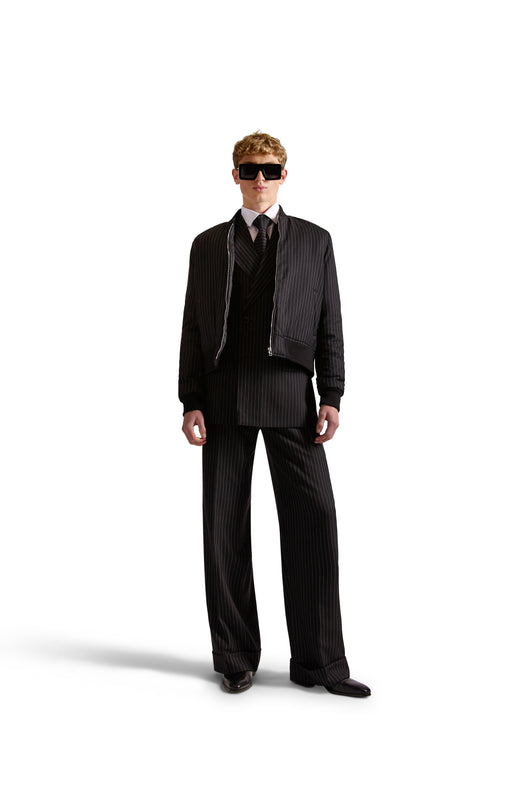 Tailored Pinstripe Wool Tie
